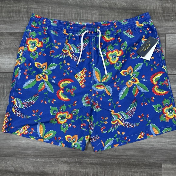 Polo Ralph Lauren Mens 7" Traveler Classic Swim Trunks Diamond Floral SZ XLT NWT - Picture 1 of 10